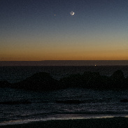 <font class="tempImageTitleThumbText">Alignment Of Moon And 3 Planets</font><br>Fred Schneider<br>Jun 17 4:33pm<br>Seal Rock, Oregon, USA