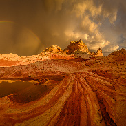 <font class="tempImageTitleThumbText">Wagon-wheel Rainbow</font><br>Jessica Fridrich<br>Aug 31 1:04am<br>White Pocket, AZ