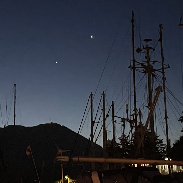 <font class="tempImageTitleThumbText">Jupiter And Venus Conjunction </font><br>Keith Warner<br>Aug 10 9:30pm<br>Ucluelet, British Columbia, Can