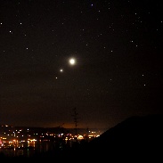 <font class="tempImageTitleThumbText">Venus, Jupiter, And Mars</font><br>Kenneth Graves<br>Oct 25 4:13am<br>Lake Chelan, Washington, USA