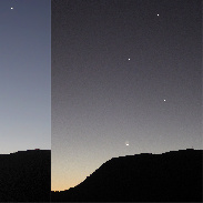 <font class="tempImageTitleThumbText">Young Moon Setting Below Venus, Jupiter A</font><br>Peter Lowenstein<br>Jun 18 8:45am<br>Mutare, Zimbabwe