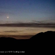 <font class="tempImageTitleThumbText">Venus Mercury Conjunction</font><br>Tom Westre<br>Jan 16 3:23am<br>Planets set in the west.  Used 
